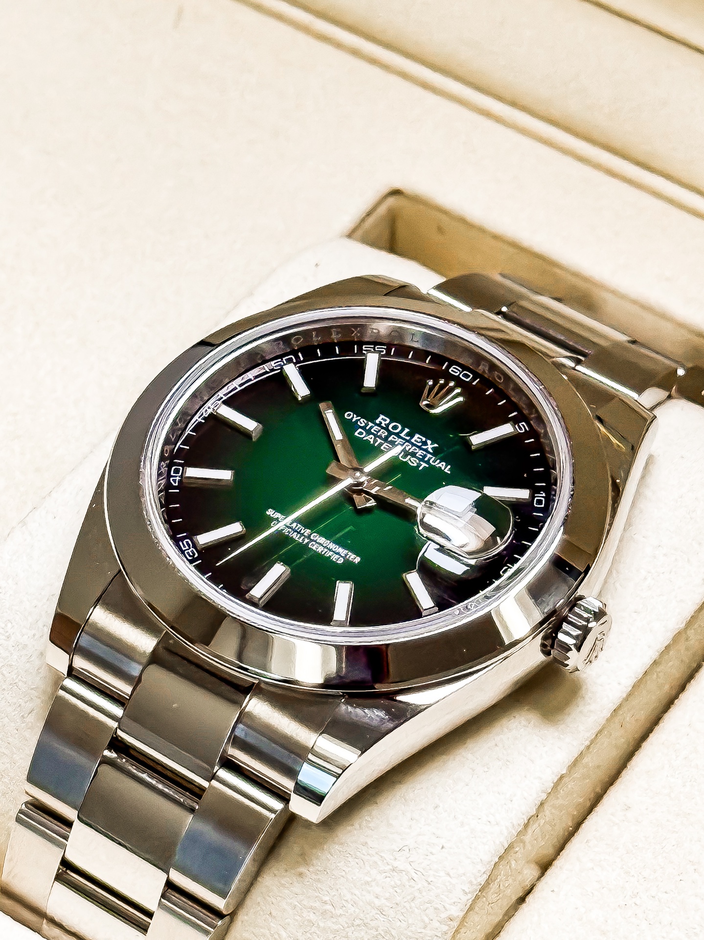 Rolex Datejust with green dial