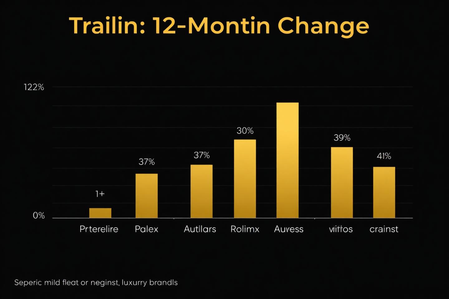 Bar chart comparing one-year price change across Rolex, Patek Philippe, Audemars Piguet and mid-tier brands